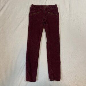 5/$25 GapKids corduroy‎ maroon super skinny cotton stretch casual ankle pants
